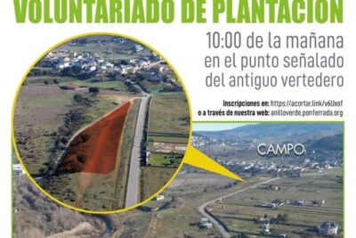 Voluntariado de plantación en Campo con el Anillo Verde de Ponferrada cartel