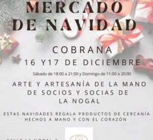 Mercado de Navidad en Cobrana cartel