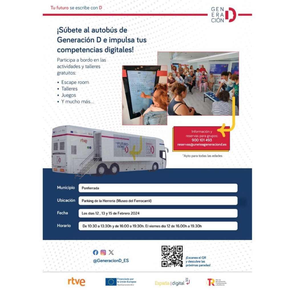 Autobús Generación D en El Bierzo - Impulsa competencias digitales