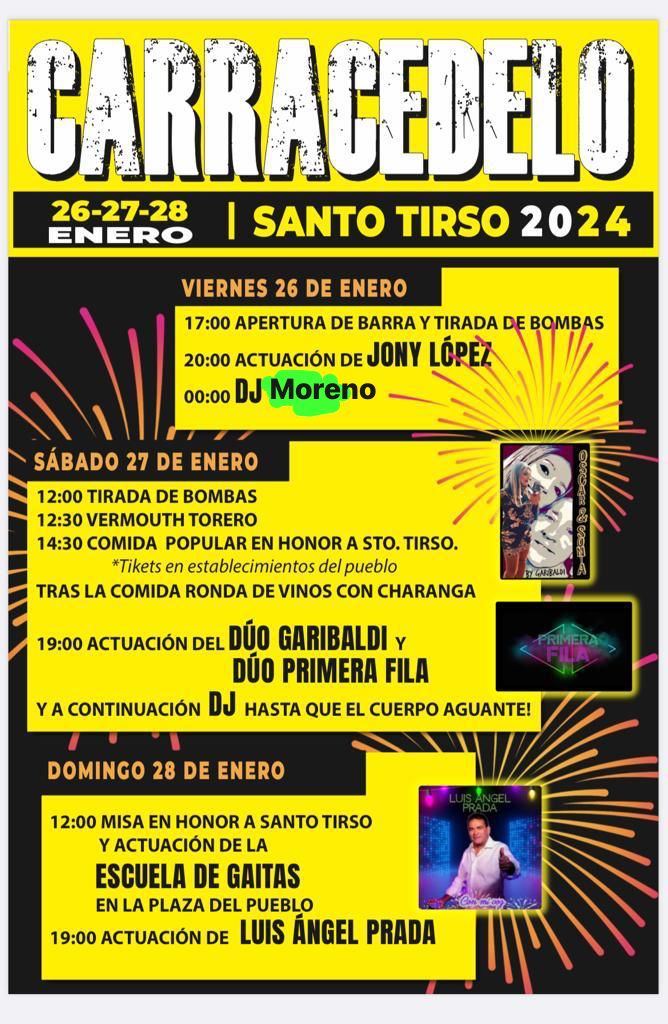 Fiestas en Carracedelo 2024 en Honor a Santo Tirso cartel