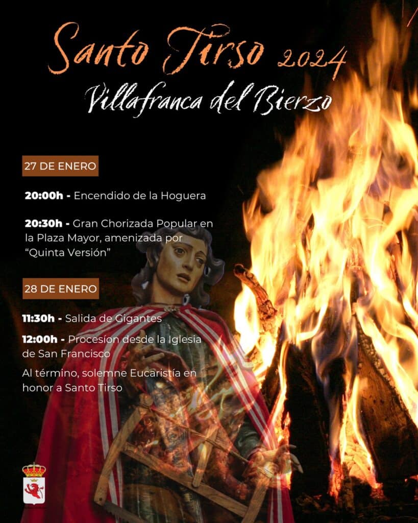 Fiestas en Villafranca del Bierzo en honor a Santo Tirso 2024 cartel