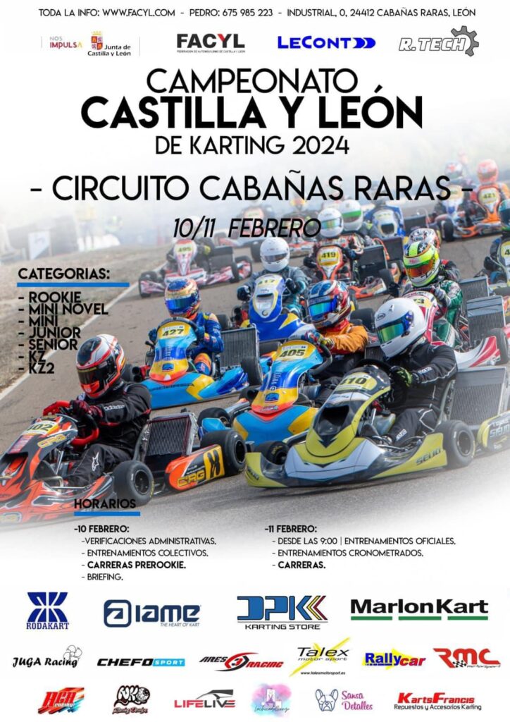 Campeonato Castillas y León de Karting en el Circuito de Cabañas Raras 2024 cartel