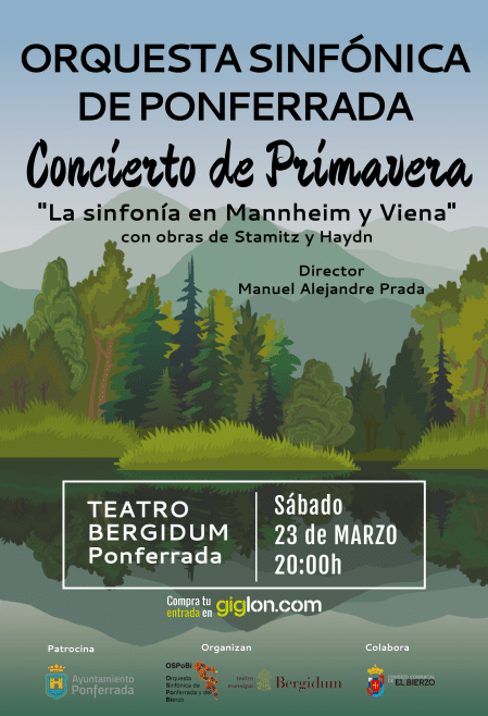 Concierto de Primavera de la Orquesta Sinfónica de Ponferrada en el Teatro Bergidum cartel