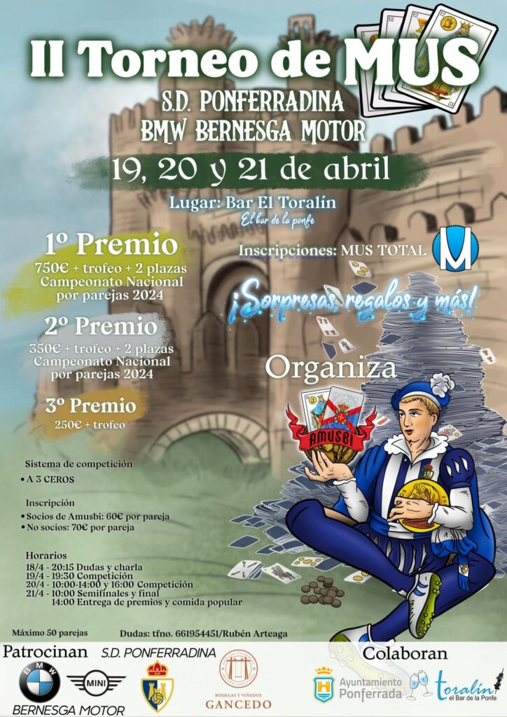 II Torneo de Mus de la SD Ponferradina cartel