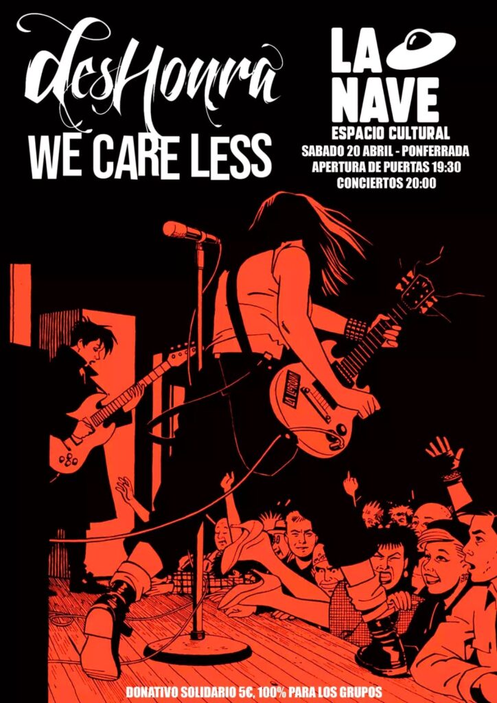 Concierto de We Care Less y Deshonra cartel