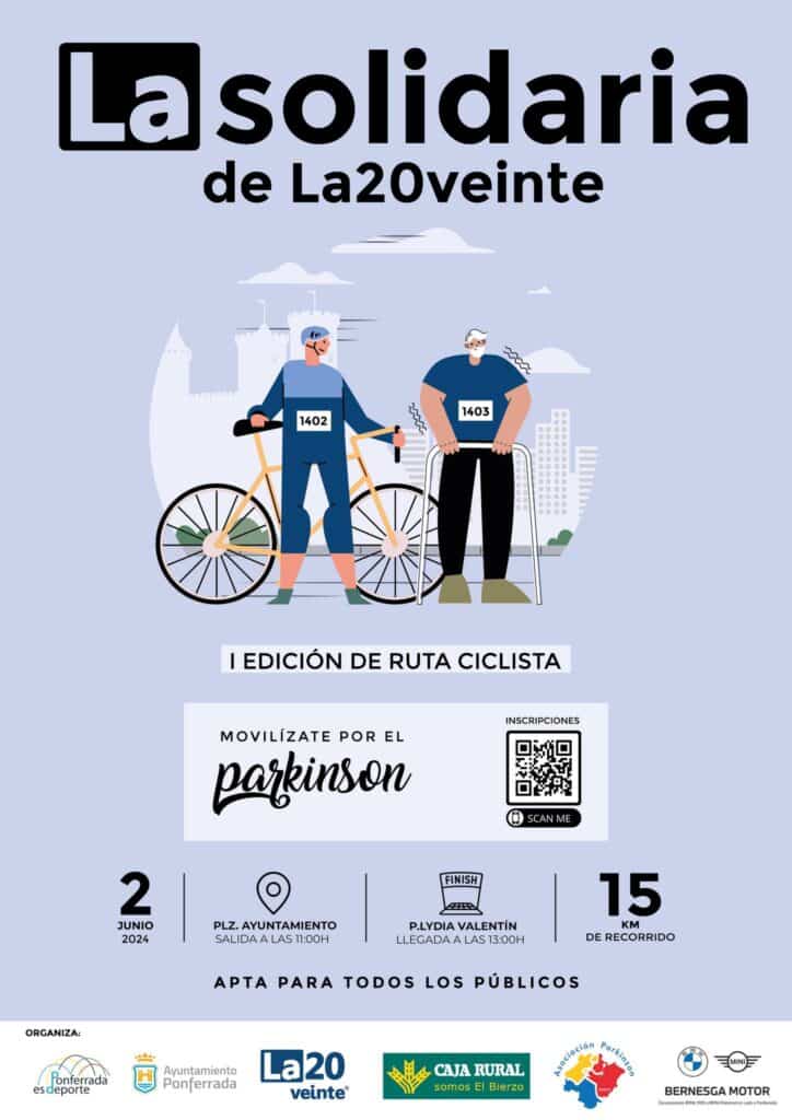 Ruta ciclista solidaria en Ponferrada cartel
