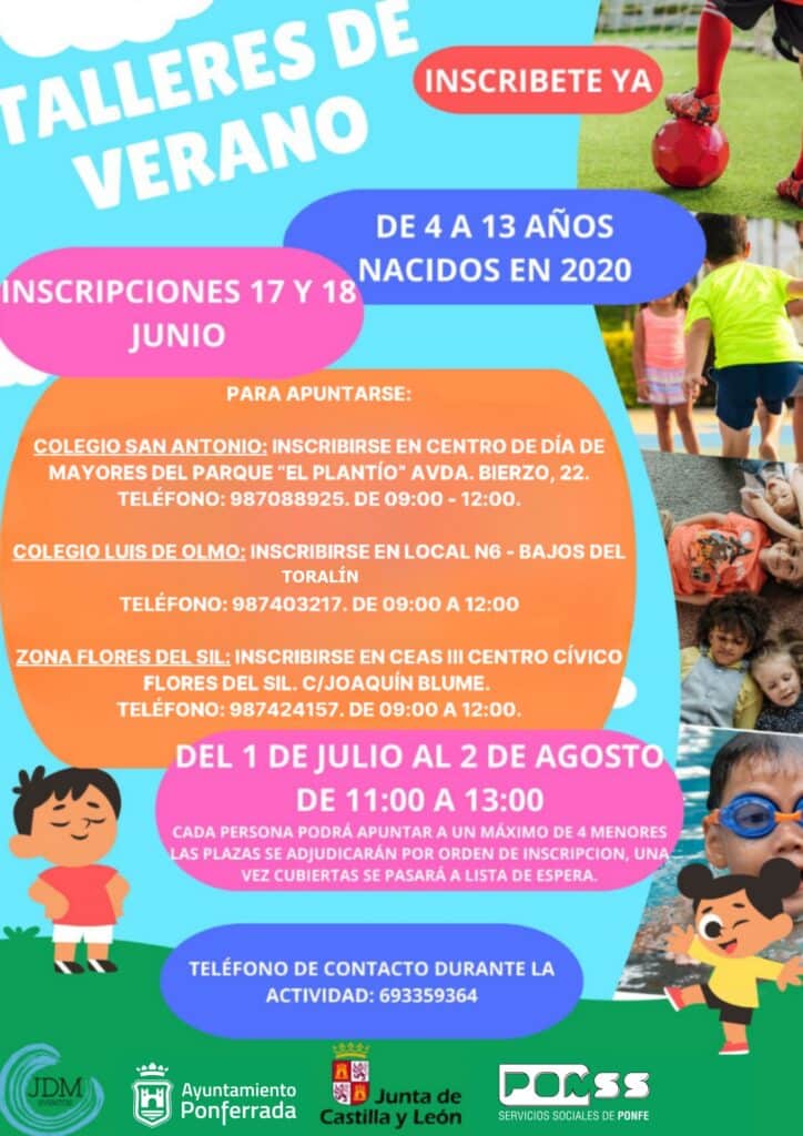 Talleres gratuitos de verano en Ponferrada