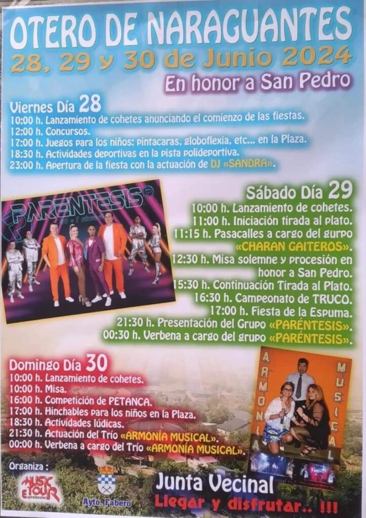 Fiestas en Otero de Naraguantes cartel