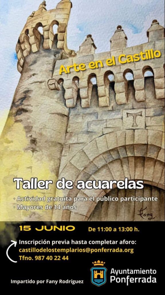 Taller de Acuarelas en el Castillo de los Templarios cartel