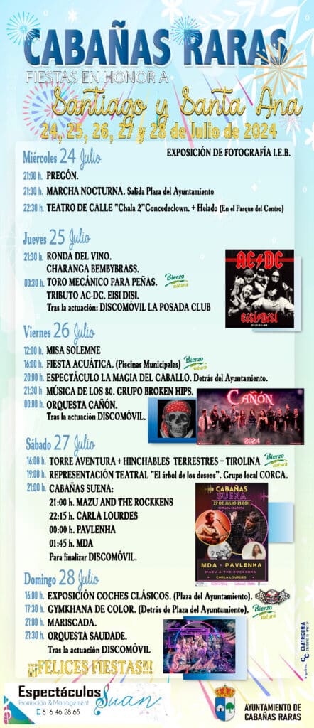 cartel fiestas de cabañas raras 2024