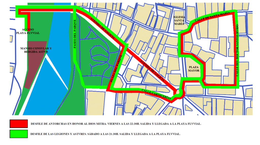 recorrido de desfiles