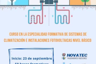 Curso en la especialidad formativa de sistemas de climatización e instalaciones fotovoltaicas nivel básico