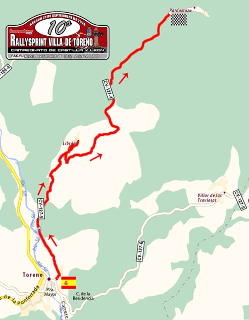 mapa tramo rallysprint villa de toreno 2024