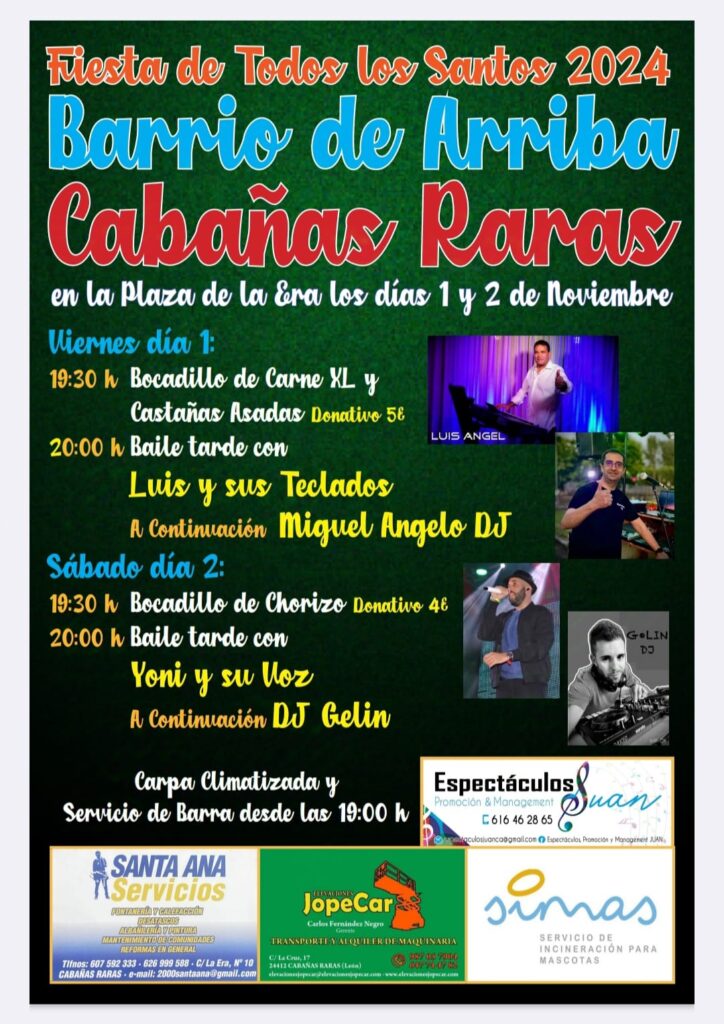 cartel fiesta de cabañas raras - barrio de arriba