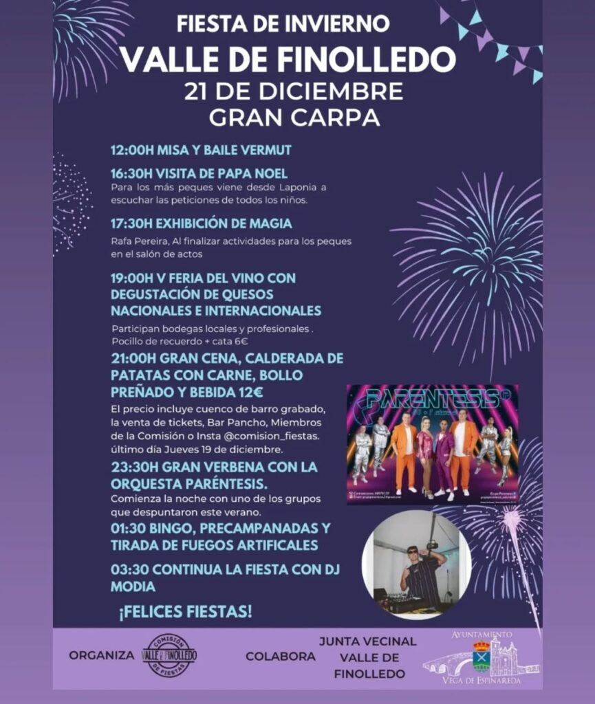 fiestas de invierno valle de finolledo 2024