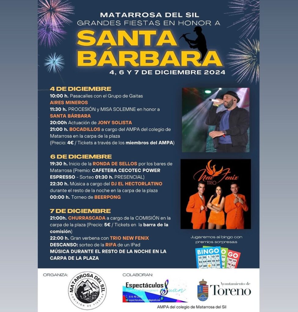 fiestas en matarrosa santa barbara 2024