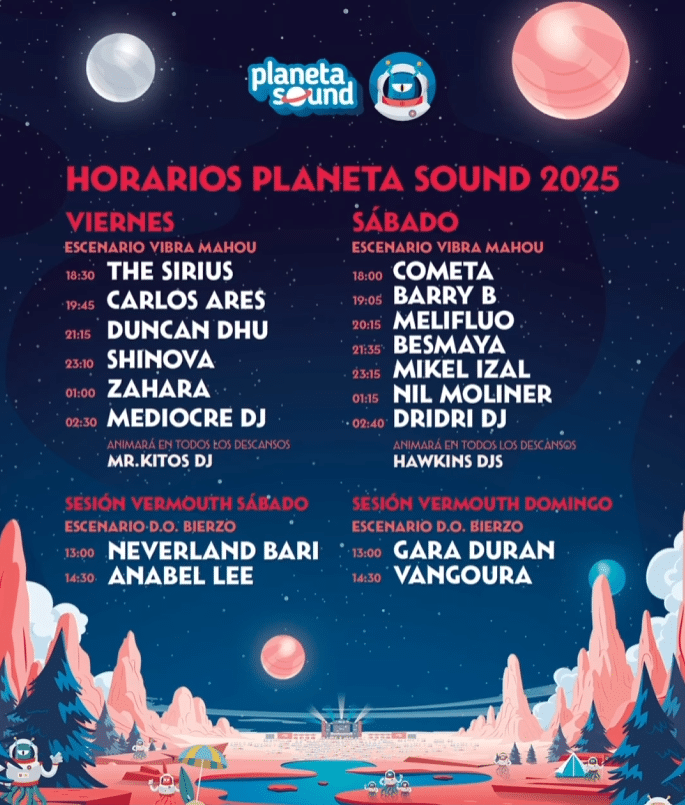 horarios planeta sound 2025