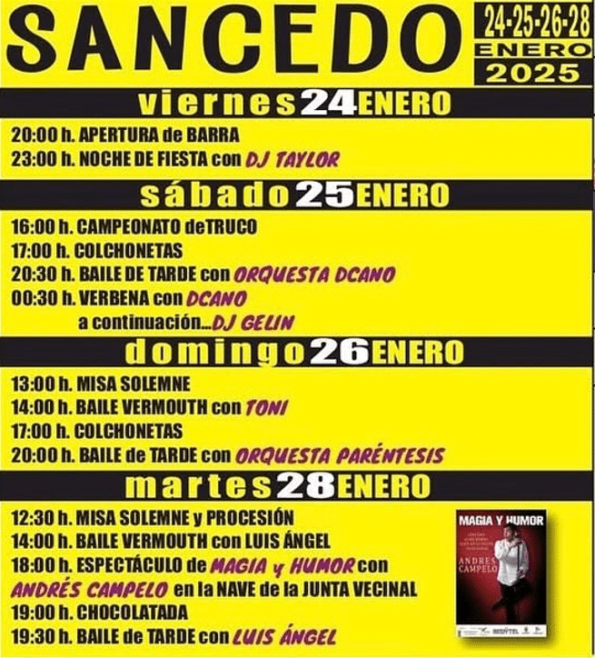 FIESTAS DE SANCEDO 2025