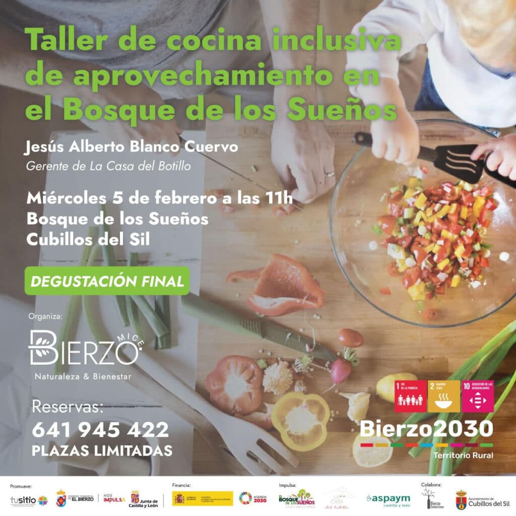 El Consejo Comarcal del Bierzo impulsa un taller de cocina inclusiva en el Bosque de los Sueños