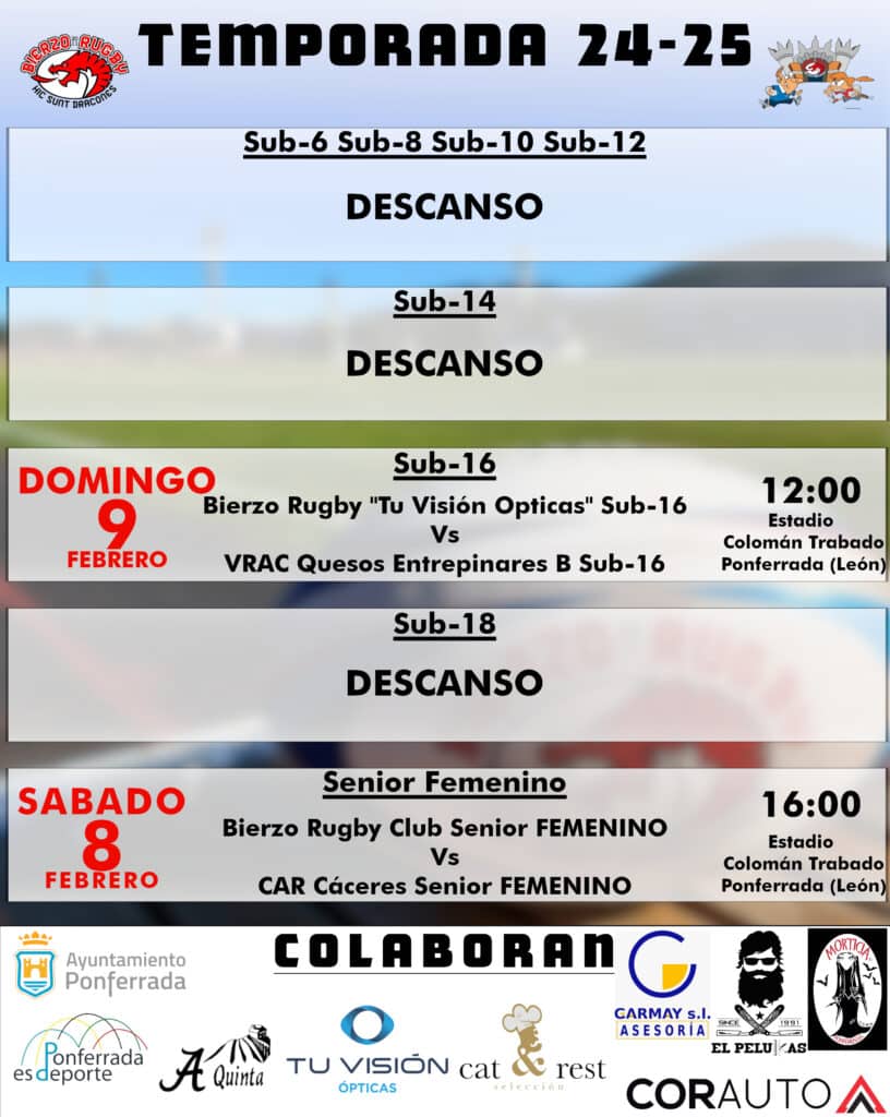 agenda8feb bierzo rugby 