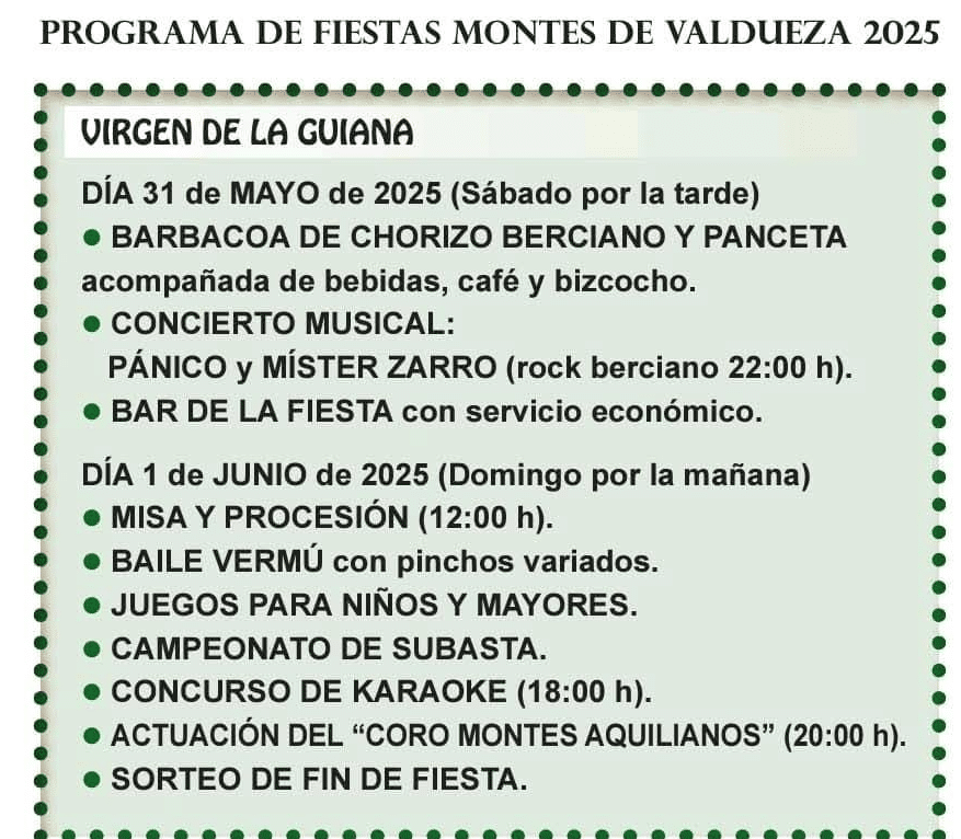 fiestas montes de valdueza 2025