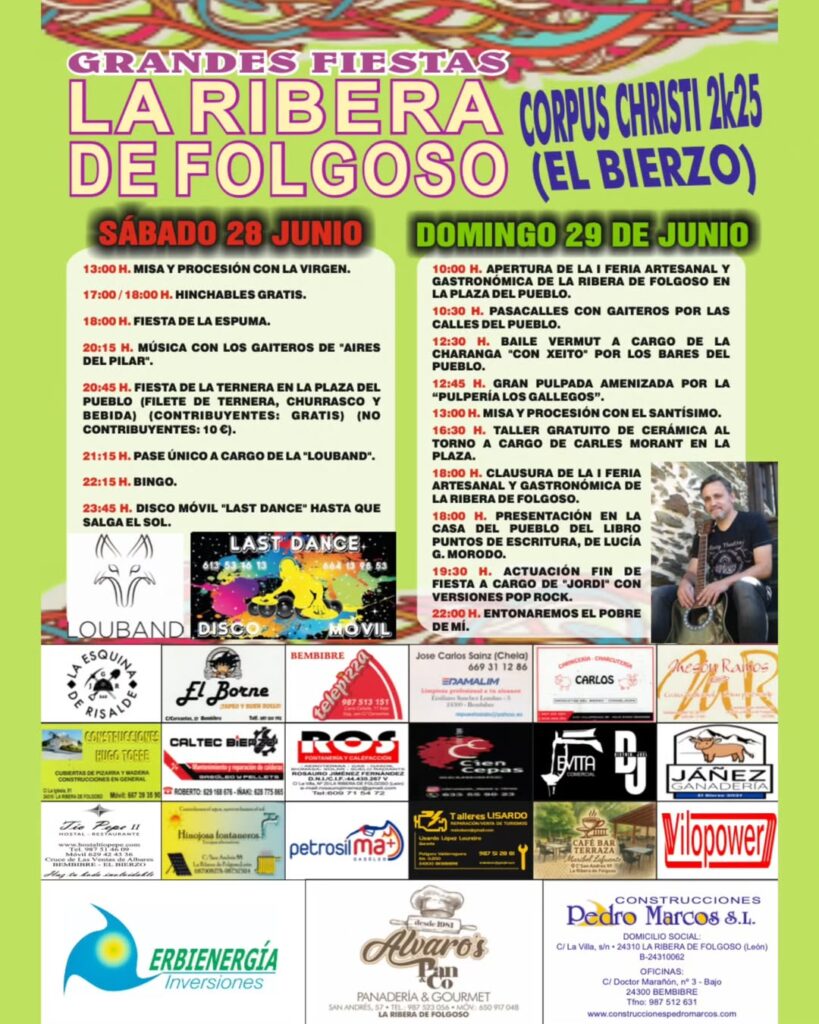 Fiestas La Ribera de Folgoso 2025