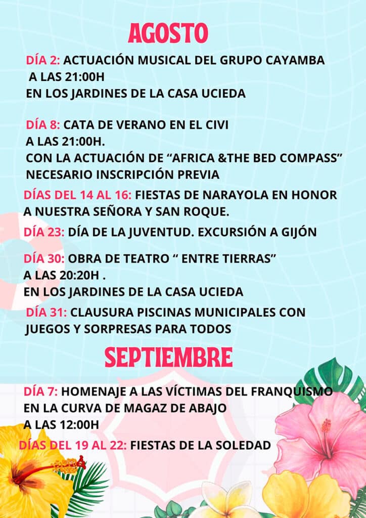 Programa Cultural verano camponaraya 2025 4