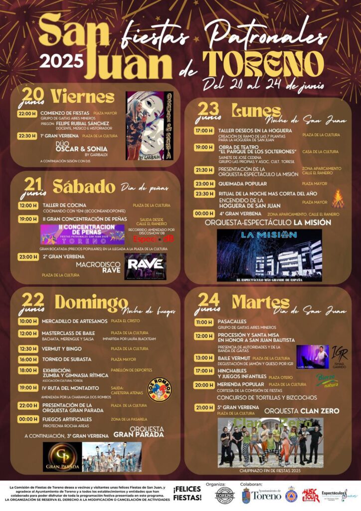 fiestas de san juen en toreno 2025