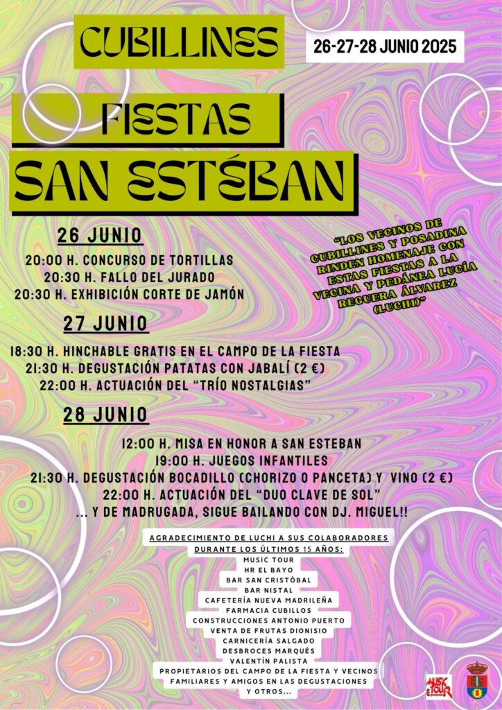 fiestas en cubillines