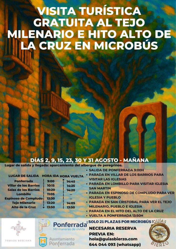 Visita turística gratuita al Tejo Milenario y al Hito Alto de la Cruz en microbús