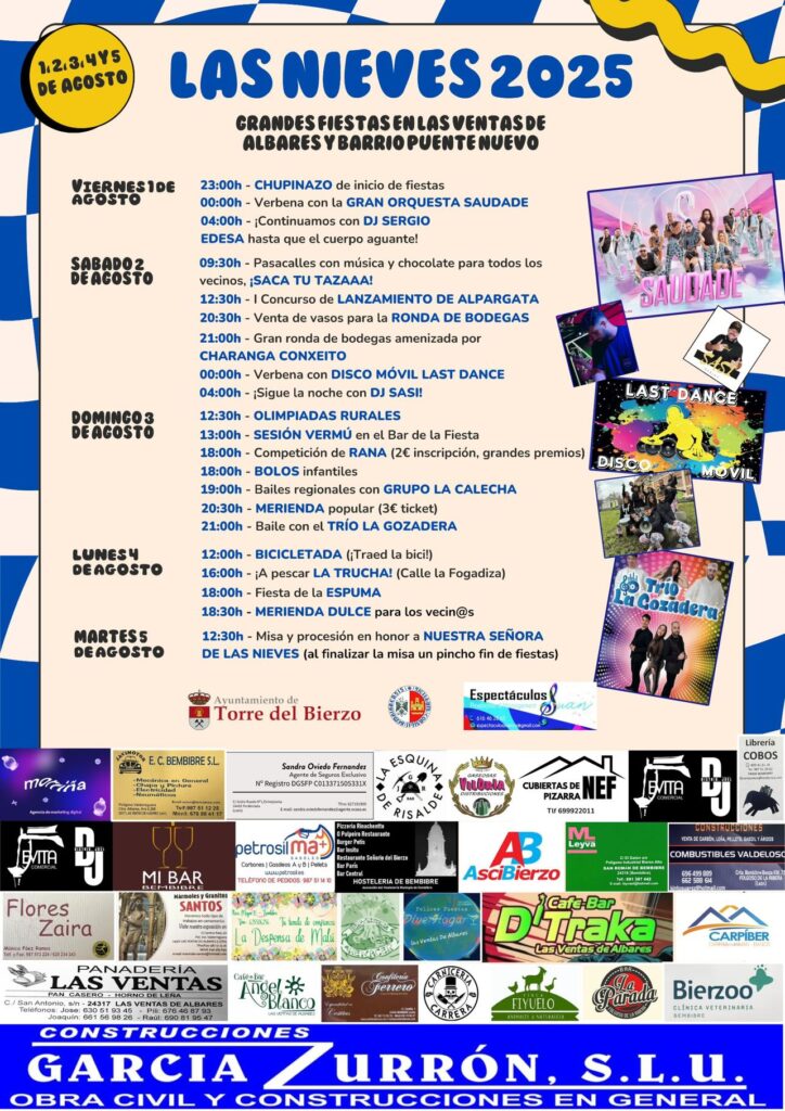 Fiestas de Las Nieves en Las Ventas de Albares 2025