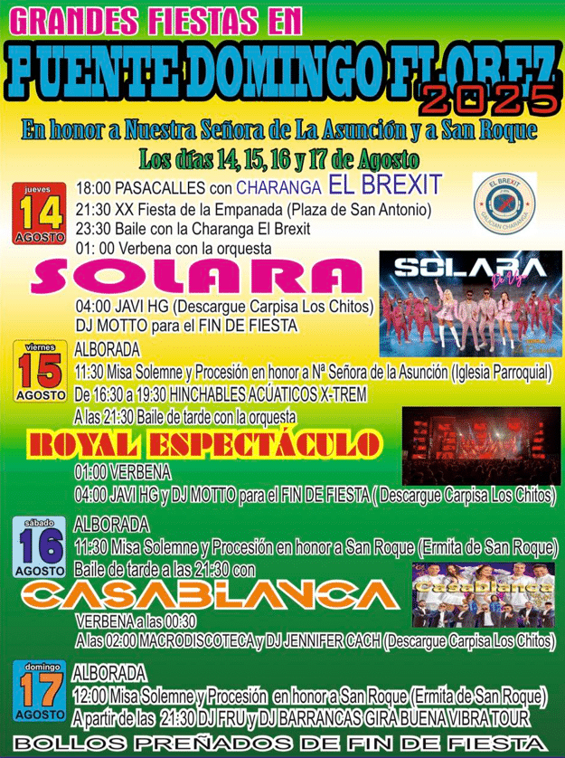 fiestas puente de domingo florez