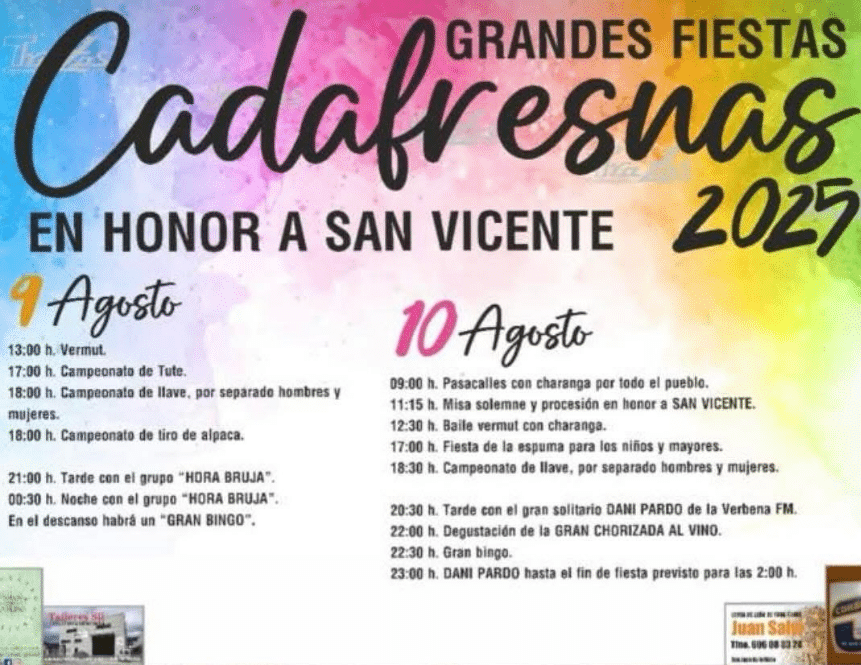 fiestas en cadafresnas 2025