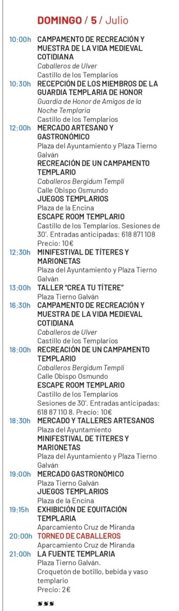 noche templaria 2026 5jul