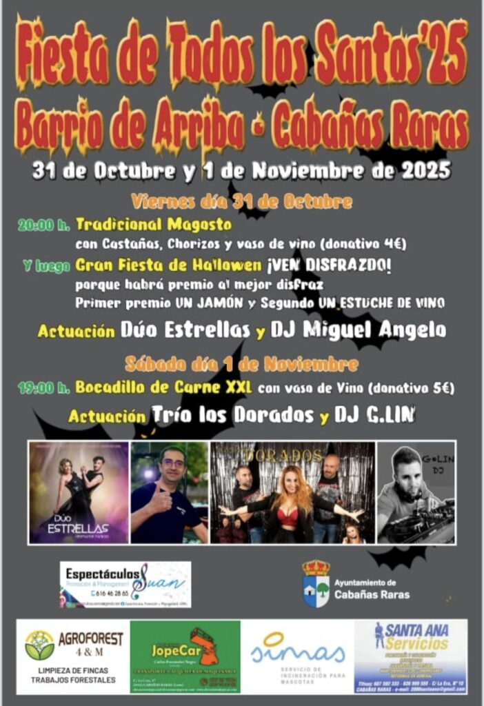 fiesta de todos los santos en cabañas raras