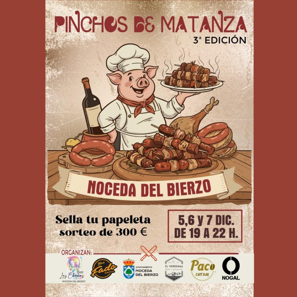 III Edición Jornadas pinchos de la matanza de Noceda del Bierzo cartel