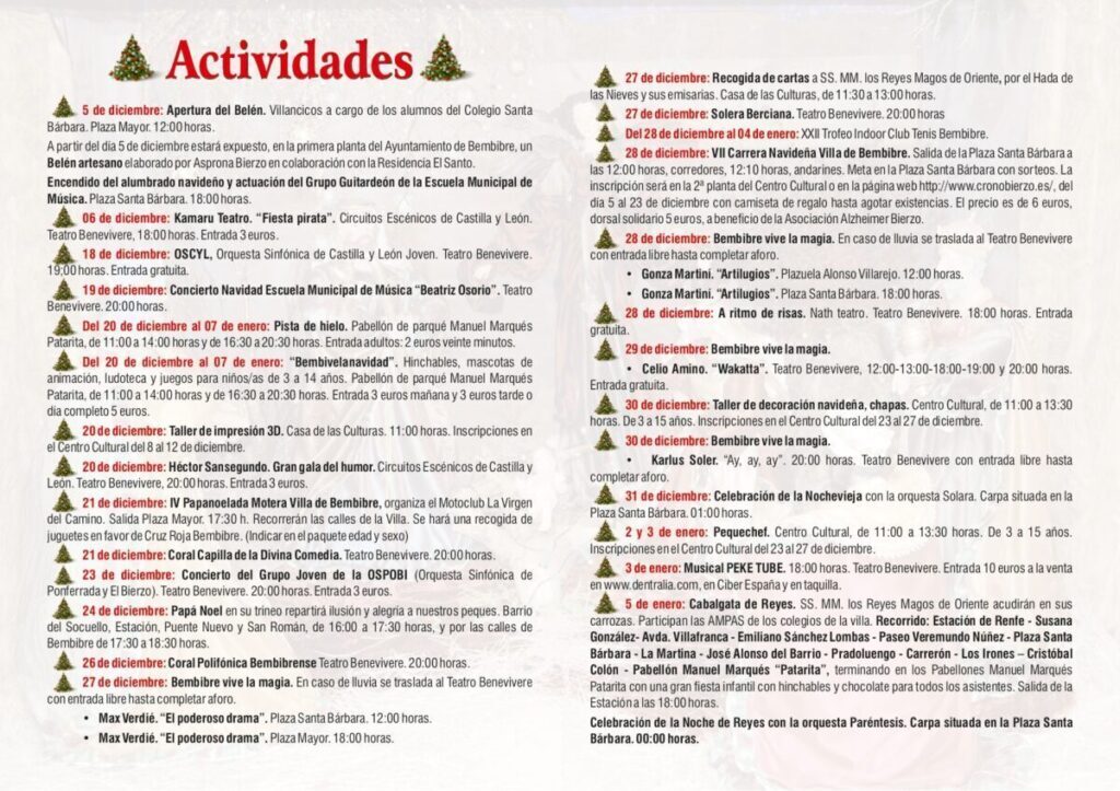 actividades navidad en bembibre