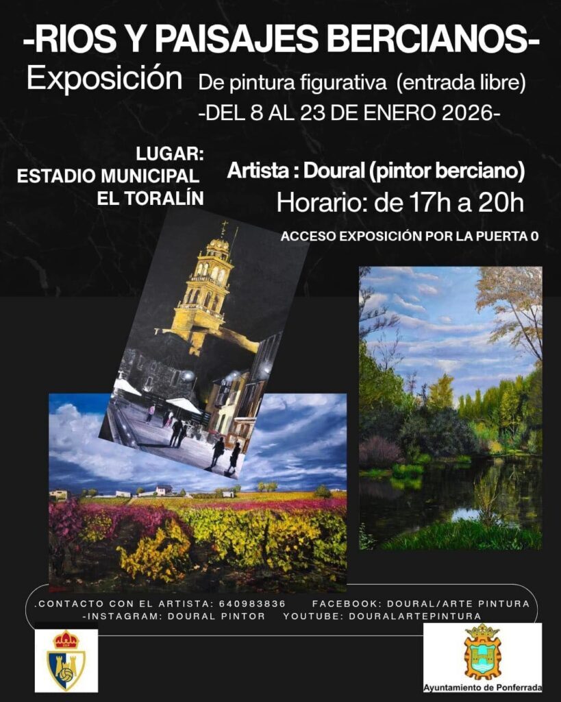 Cartel Exposicion Ríos y paisajes bercianos