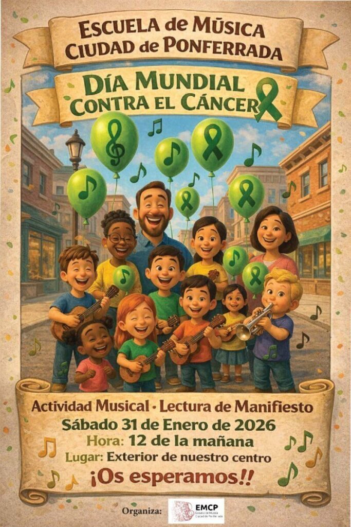 Día Mundial contra el Cáncer Escuela de musica ciudad de ponferrada