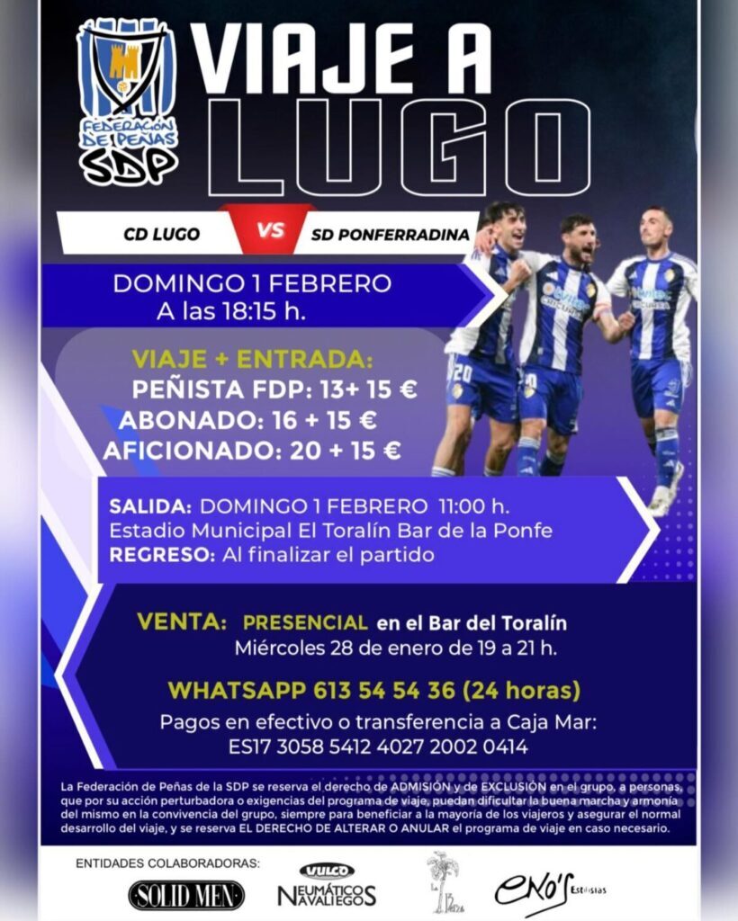 federacion de peñas viaje a lugo