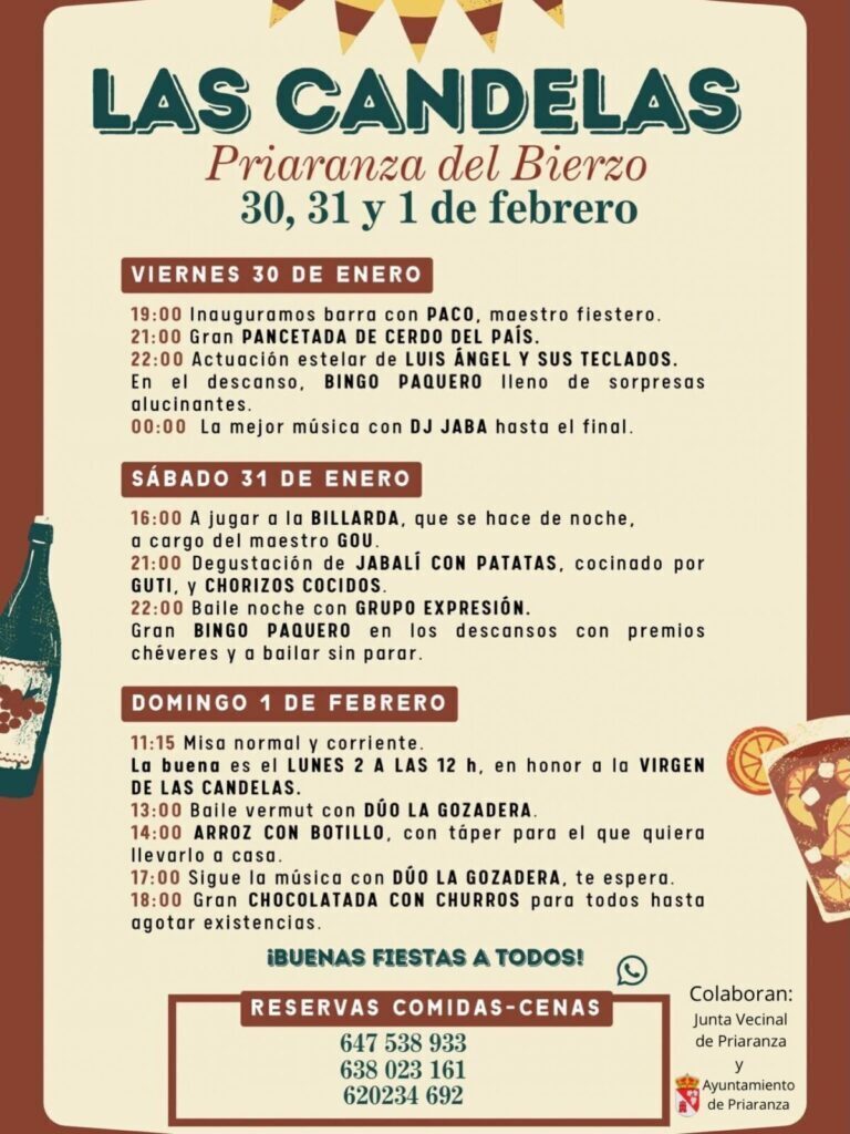 fiestas de las candelas en priaranza del bierzo 2026