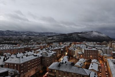 tejados nevados en Ponferrada