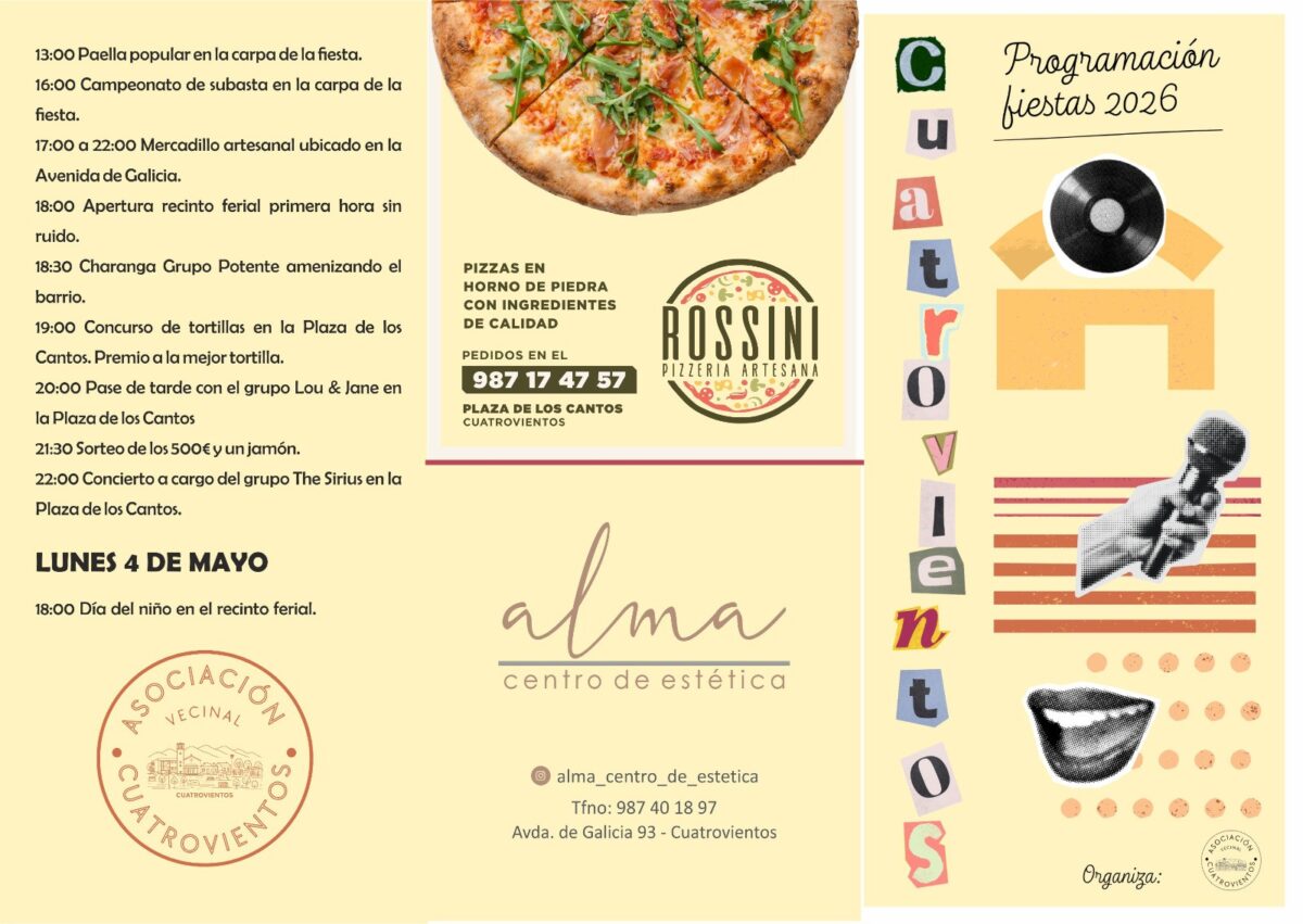 programa de fiestas cuatrovientos 2026 2