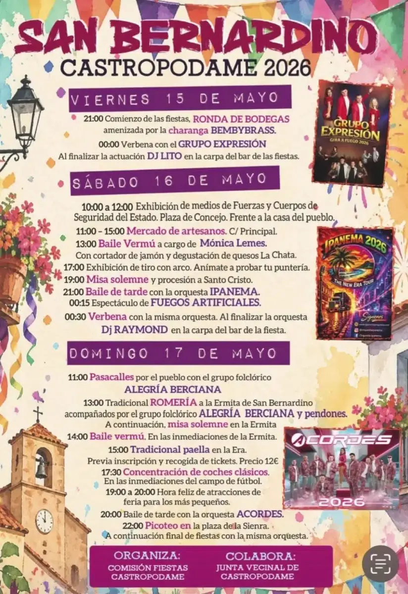 Fiestas en Castropodame 2026
