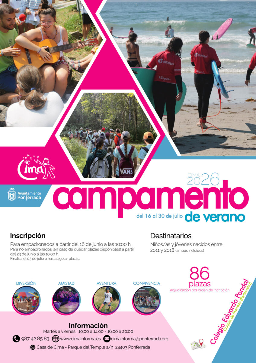 Cartel Campamento Verano Cima 2026