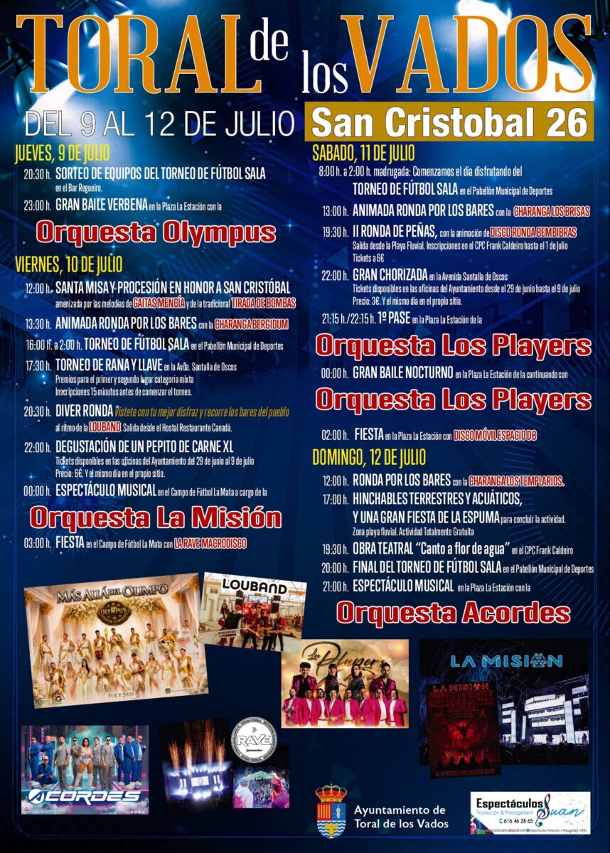 Fiestas de Toral de los Vados 2026