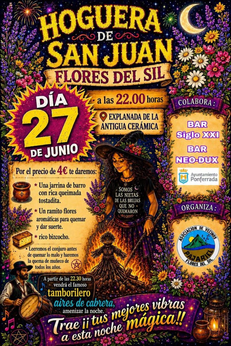 Hoguera de San Juan en Flores del Sil