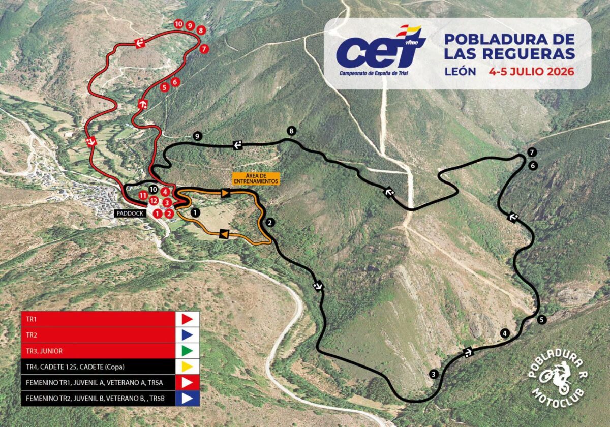 Mapa del Campeonato de España de trial 2026