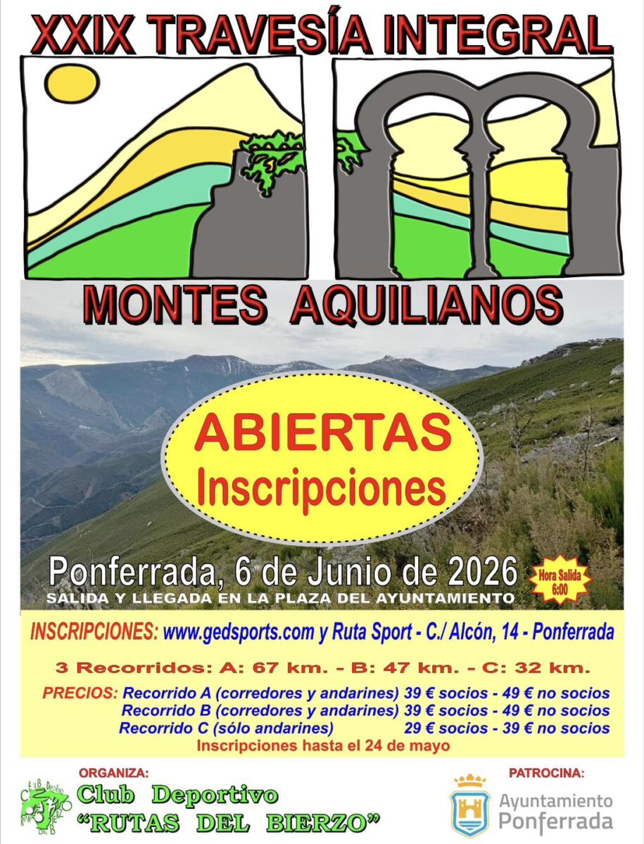 cartel XXIX TRAVESIA DE LOS MONTES AQUILIANOS