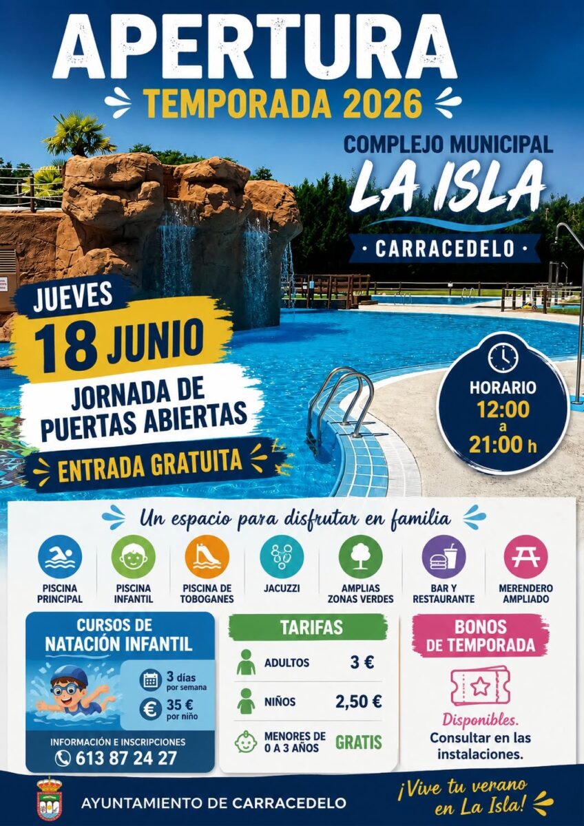 cartel apertura piscinas carracedelo